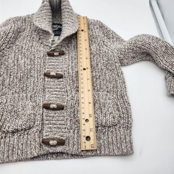 OshKosh Bgosh Toggle Button Knit Shawl Collar Cardigan Sweater Oatmeal Beige 24M - Picture 5 of 7